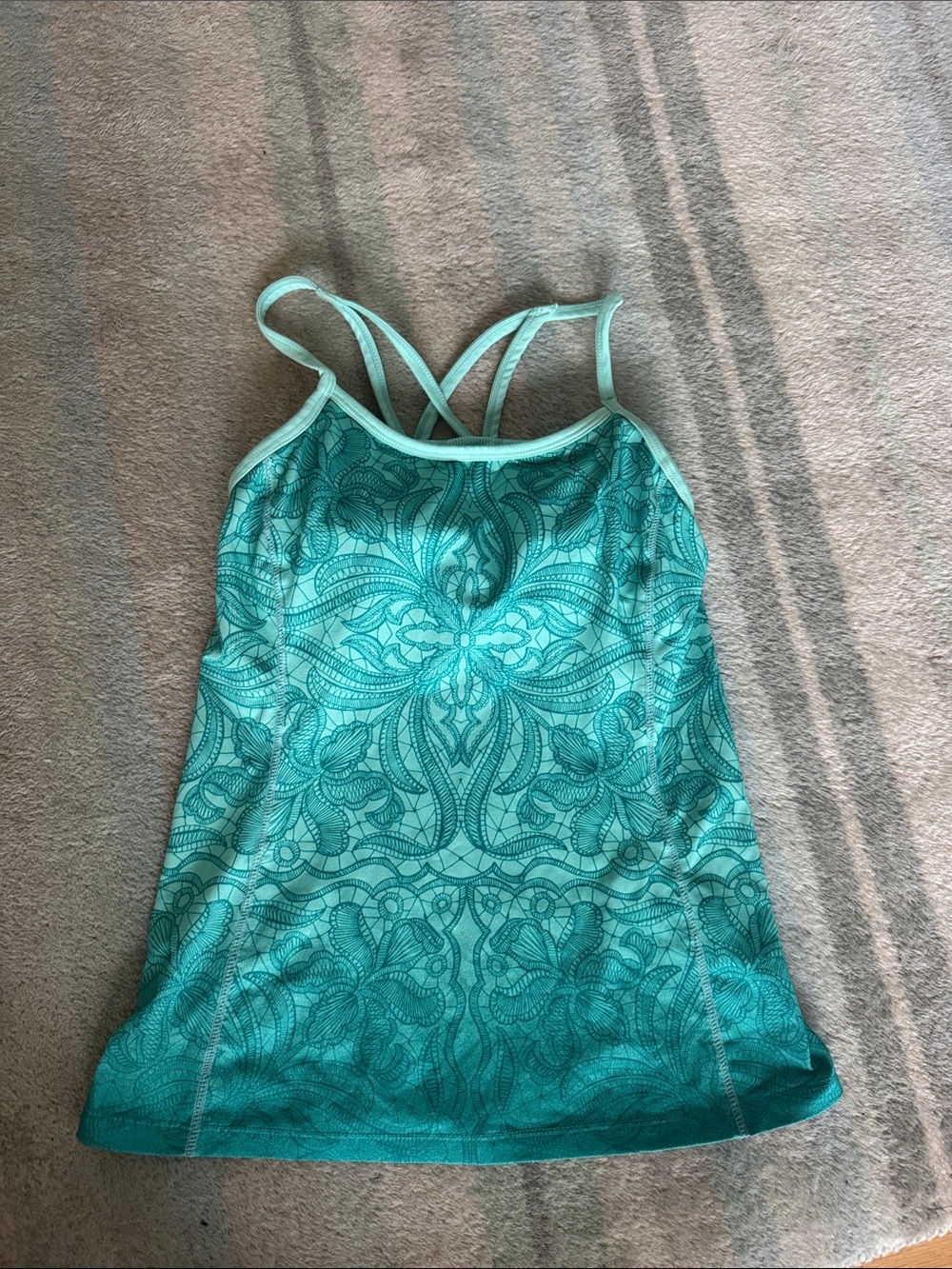 Athleta Women’s Teal Patterned Strappy Tank Top